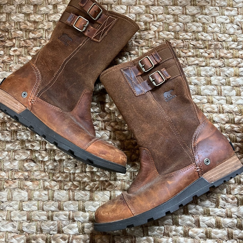 Sorel Major Pull On Brown Waterproof Leather Boots Women’s Size 8